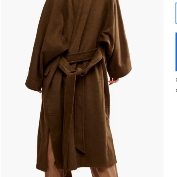 Free People Alma Long Duffle Coat Color BEECH Size Large - Picture 5 of 12